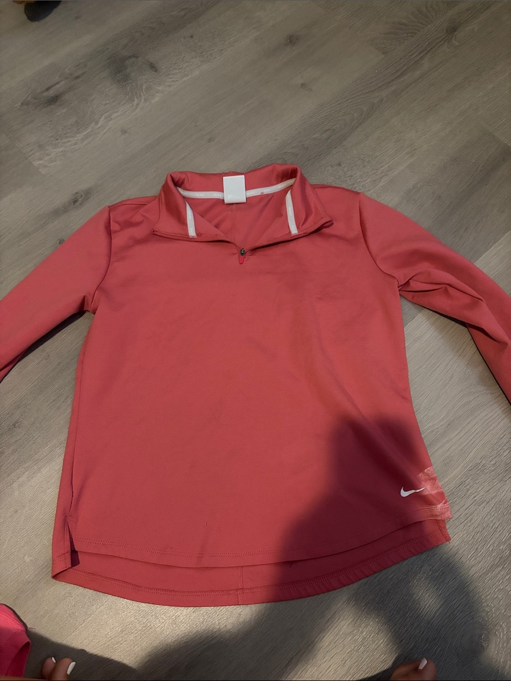 Nike Coral Pink Quarter-Zip Athletic Pullover